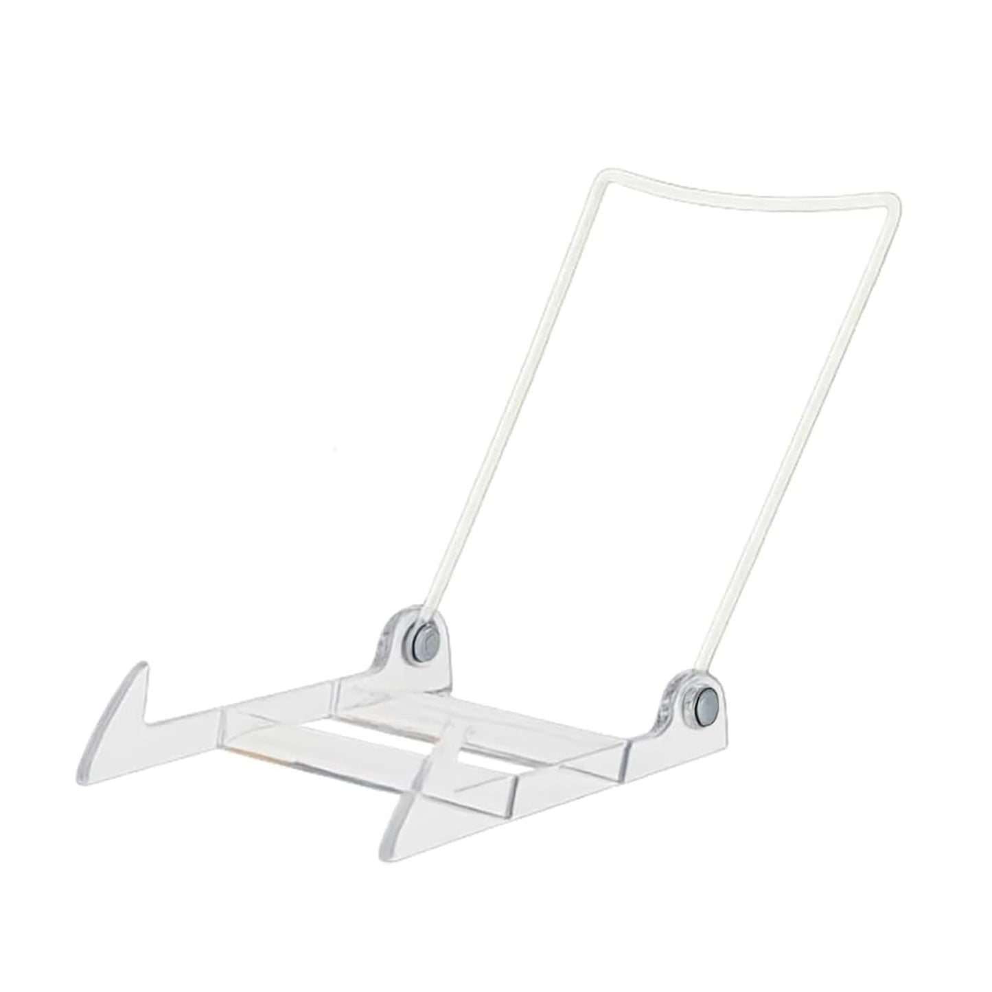 Adjustable Easel with Clear Base and White Vinyl-Coated Wire Arm