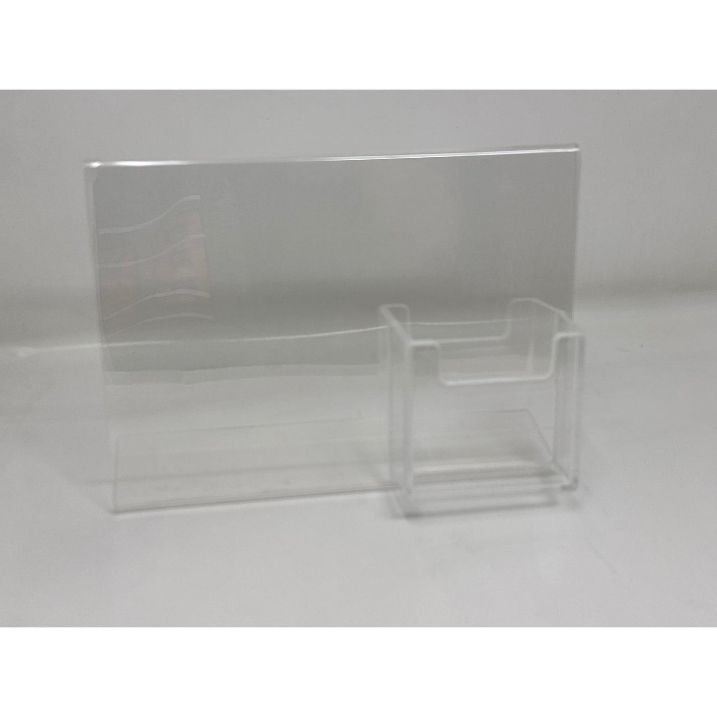 Slanted 7 x 5 Sign Holder with Vertical Business Card Holder