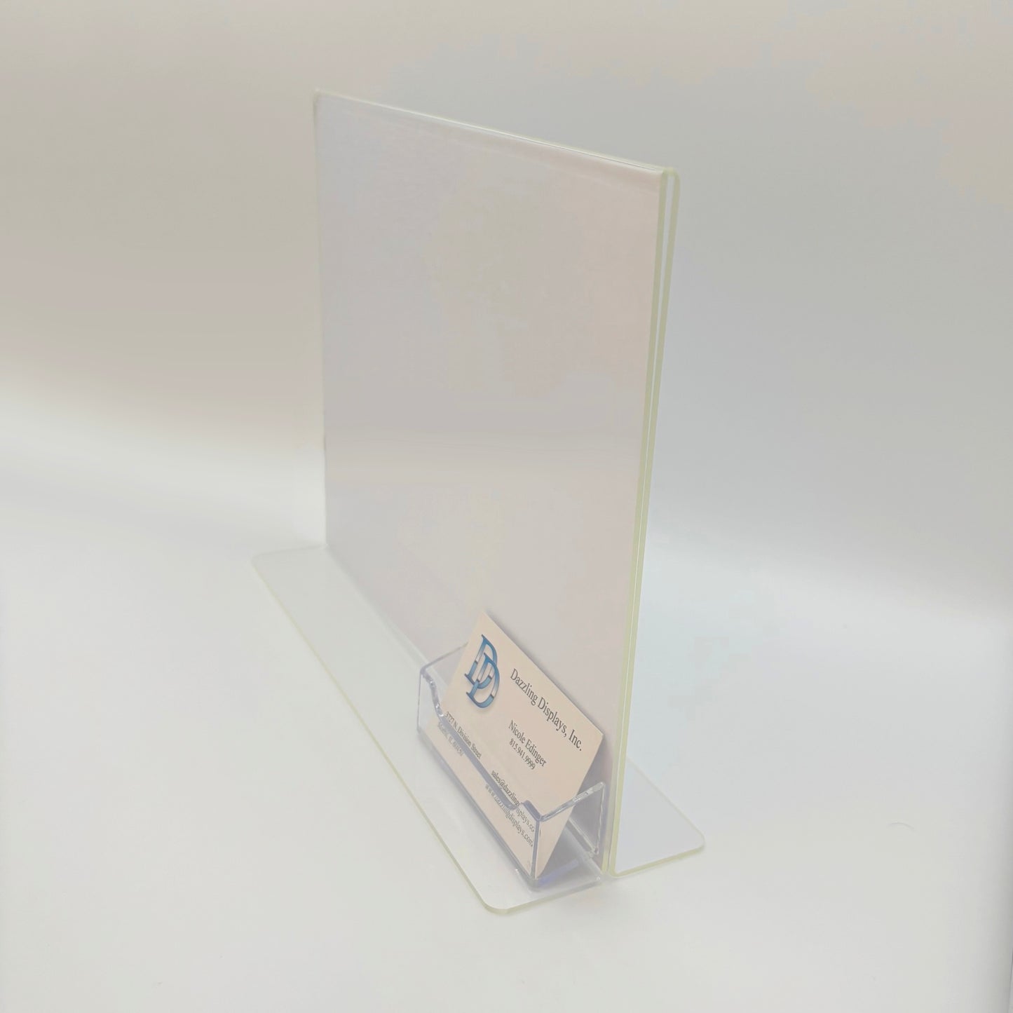 Bottom Load 11 x 8.5 Sign Holder with Business Card Holder