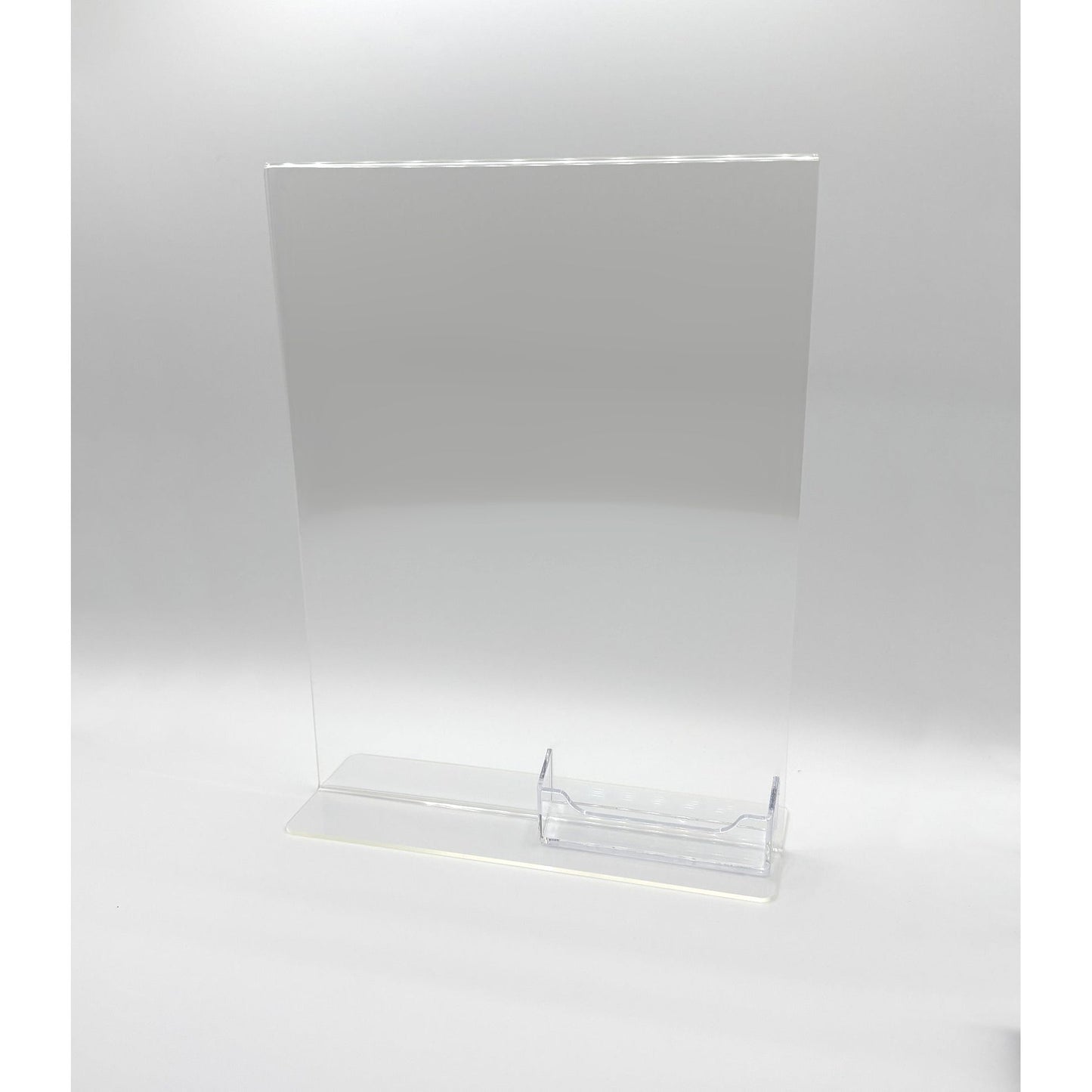Bottom Load 8.5 x 11 Sign Holder with Business Card Holder
