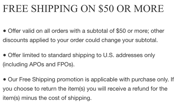 Free shipping details