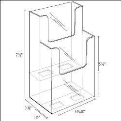 Clear 2-Tier 4" x 9" Tri-Fold Brochure Holder