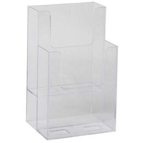 Clear 2-Tier 4" x 9" Tri-Fold Brochure Holder