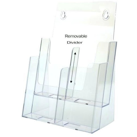 Clear 2-Tier Brochure Holder for 8.5" x 11" Brochures