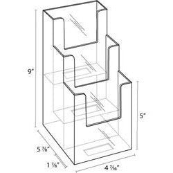Clear 3-Tier 4" x 9" Tri-Fold Brochure Holder