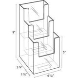 Clear 3-Tier 4" x 9" Tri-Fold Brochure Holder