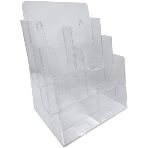 Clear 3-Tier 8.5" x 11" Full-Page or 4" x 9" Tri-Fold Convertible Brochure Holder