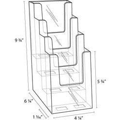 Clear 4-Tier 4" x 9" Tri-Fold Brochure Holder