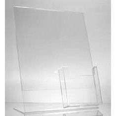 Slanted 8-1/2" x 11" Sign Holder with 4x9 Tri-Fold Brochure Holder