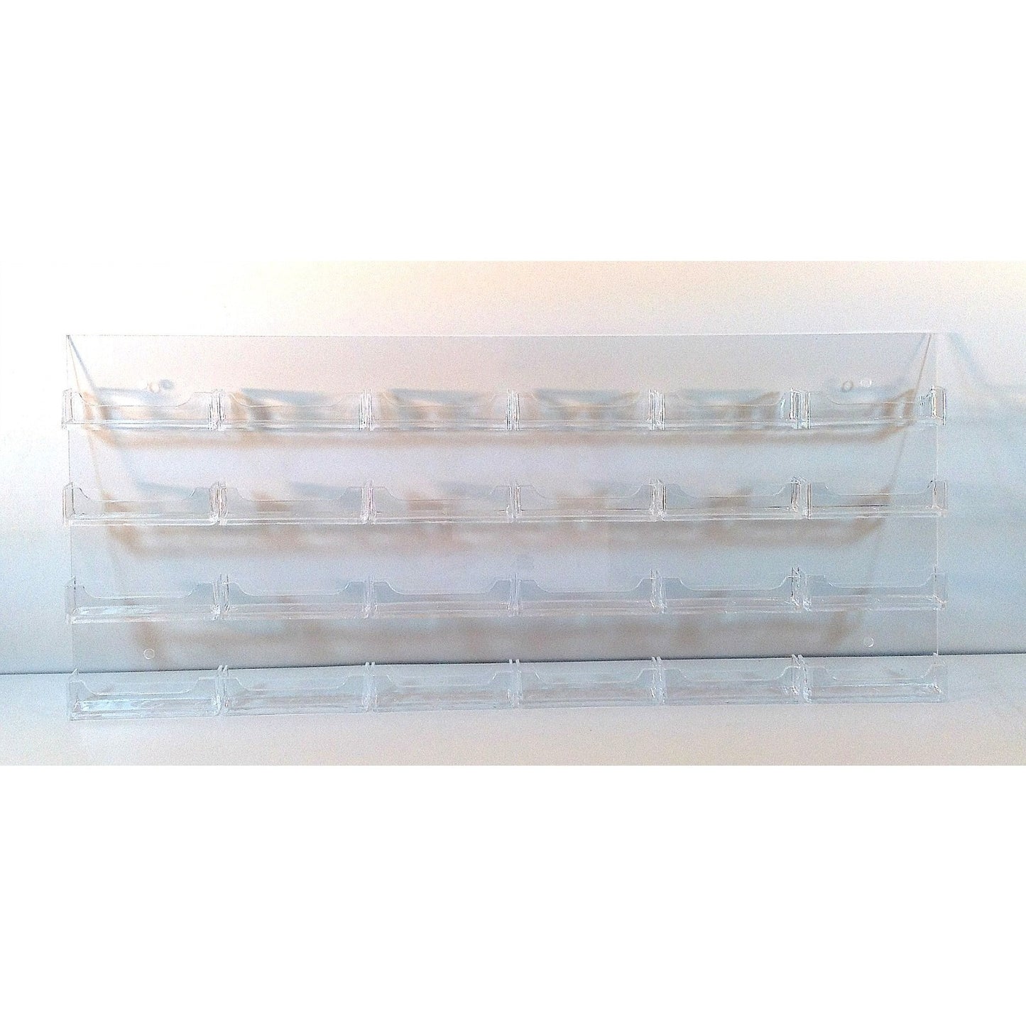 Clear Acrylic 24-Pocket Wall-Mount Business Card Holder
