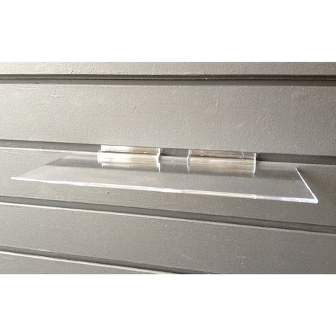 Clear Injection Molded 4" x 10" Slatwall Shelf