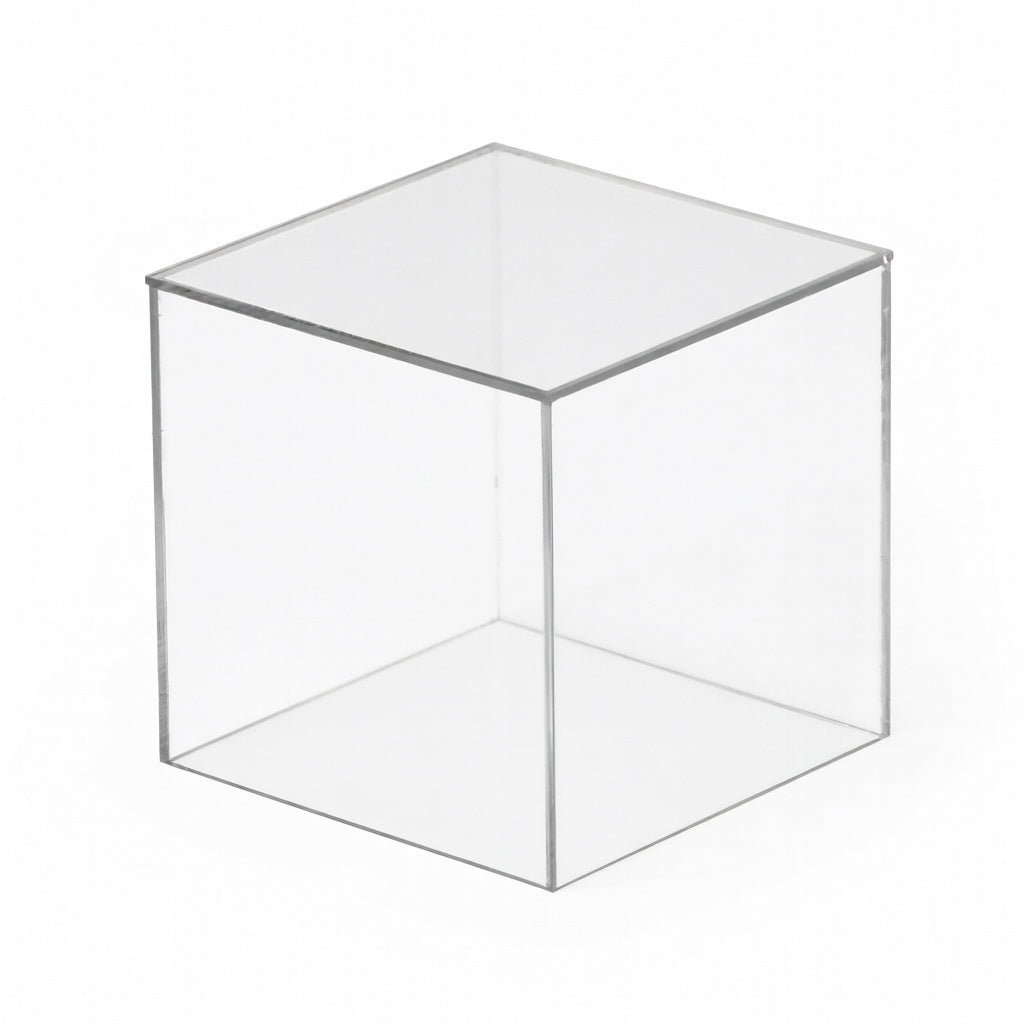 1/8" Thick Clear Acrylic 5 Sided Square Cubes