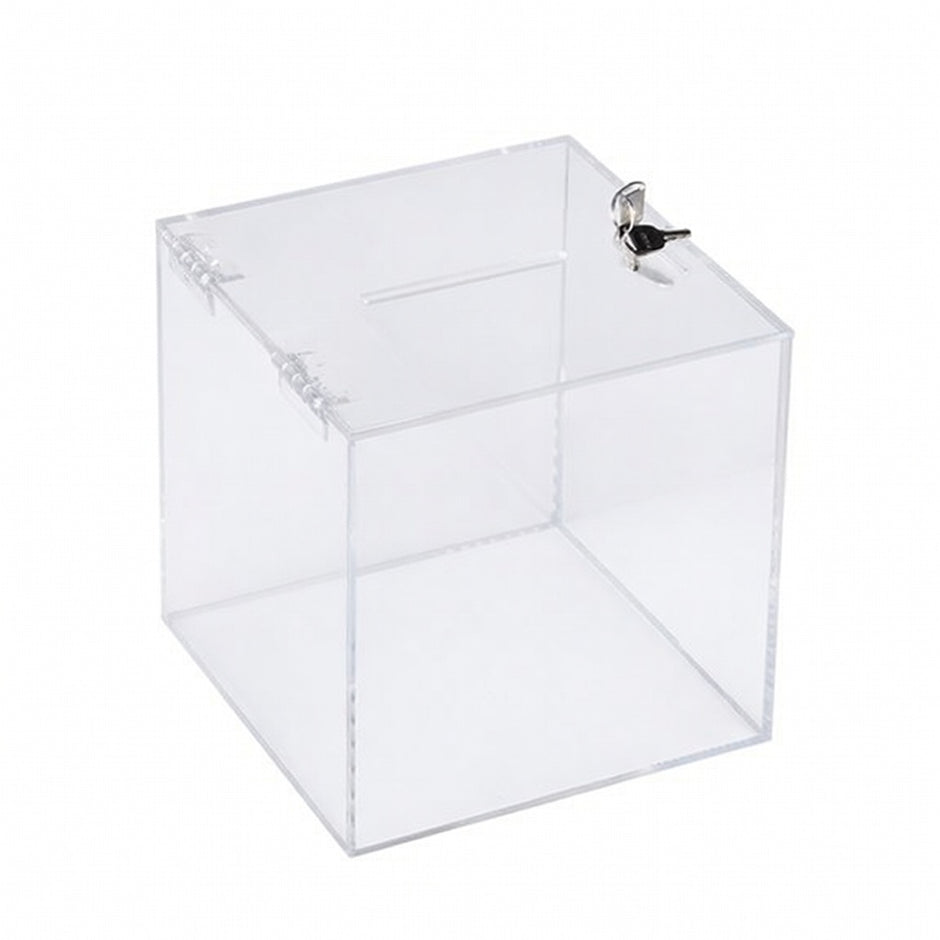 Acrylic Donation Boxes with Locks | Acrylic Donation Boxes – Dazzling ...