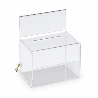 Clear Acrylic Donation Box with Sign Holder