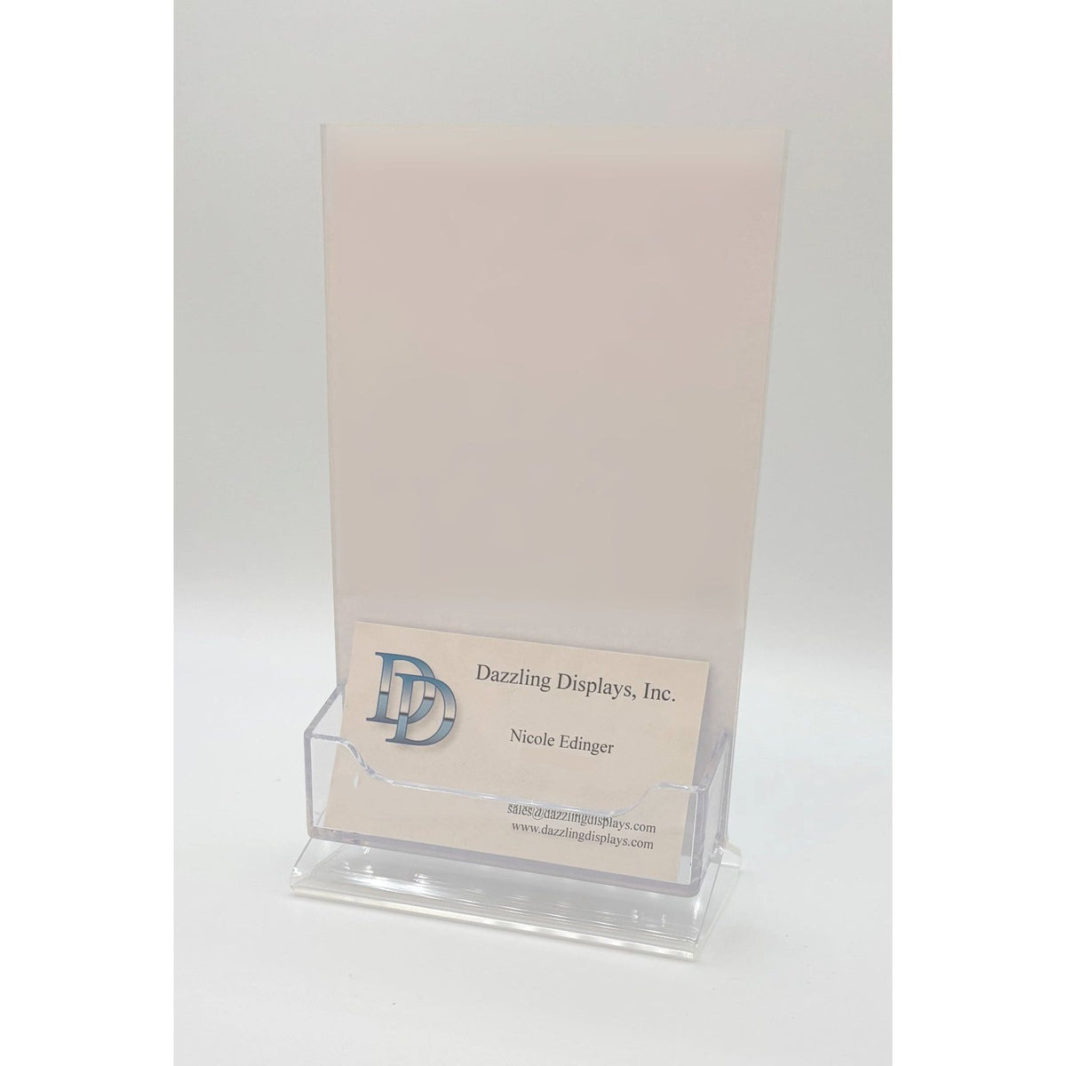 Top Load Display Top Load 4 x 6 Sign Holder with Business Card Holder β Dazzling Displays