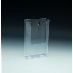 Clear Wall Mount Brochure Holder for 4 x 9 Tri-Fold Brochures with Rounded Corners