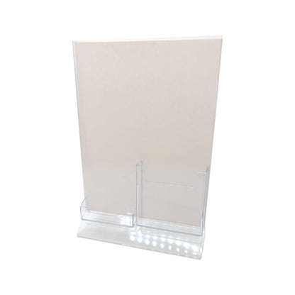 Top Load 8.5 x 11 Sign Holder with Brochure and Business Card Holder