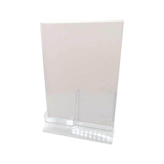 Top Load 8.5 x 11 Sign Holder with Brochure and Business Card Holder