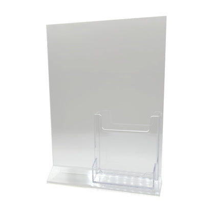 Top Load 8 x 10 Sign Holder with Brochure and Business Card Holder
