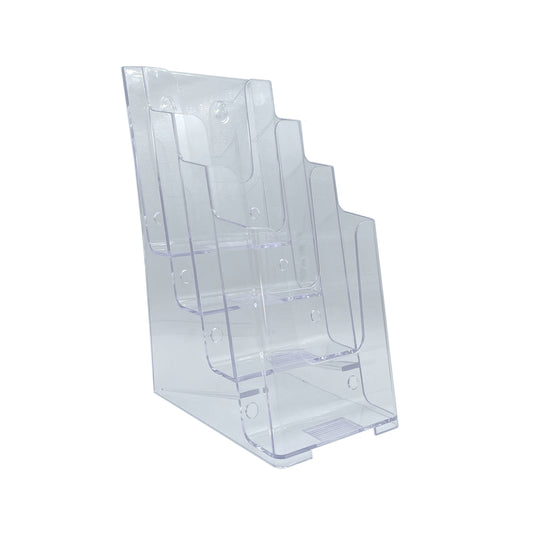 Clear 4-Tier 4 x 9 Tri-Fold Brochure Holder