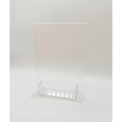 Bottom Load 5 x 7 Sign Holder with Business Card Holder