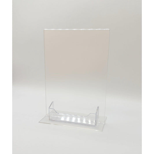 Bottom Load 5 x 7 Sign Holder with Business Card Holder