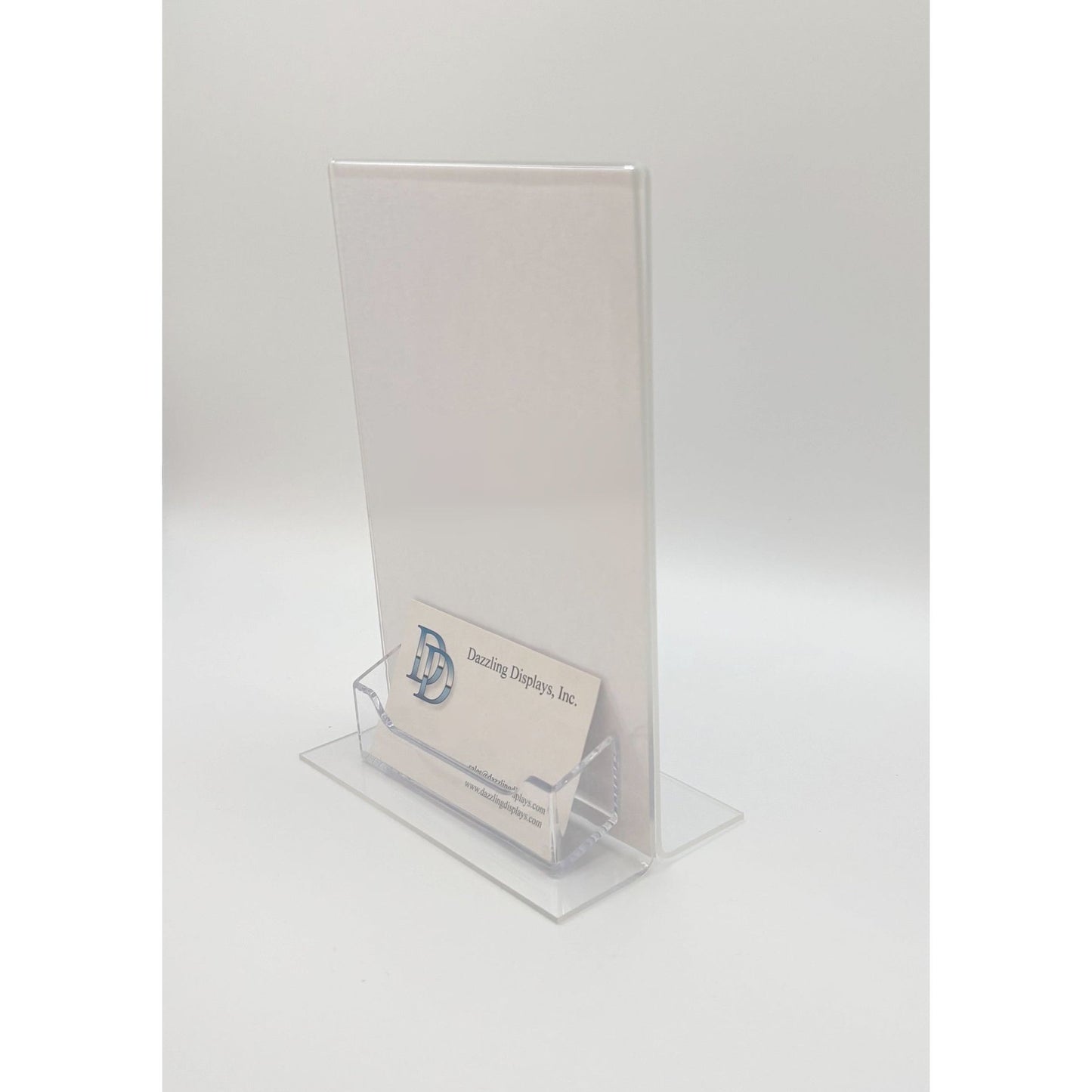 Bottom Load 5 x 7 Sign Holder with Business Card Holder