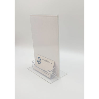 Bottom Load 5 x 7 Sign Holder with Business Card Holder