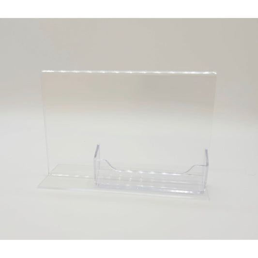 Bottom Load 6 x 4 Sign Holder with Business Card Holder