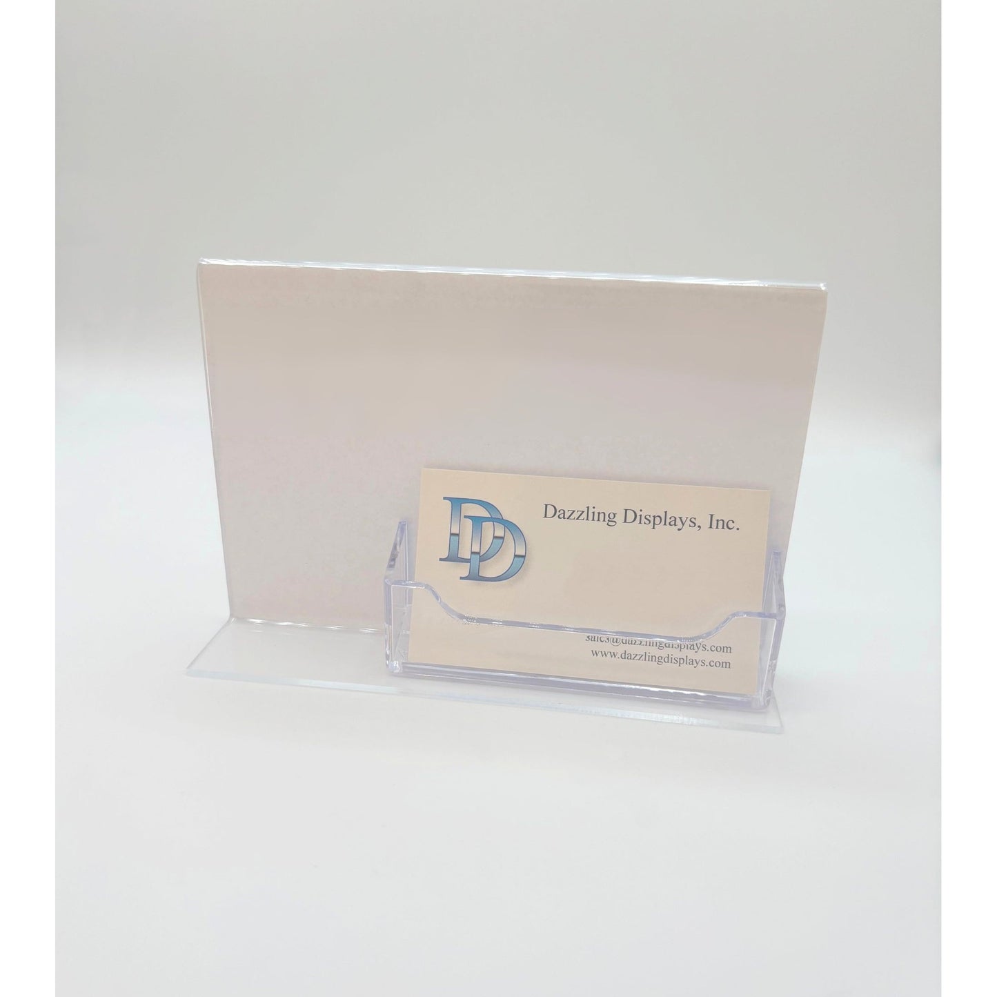 Bottom Load 6 x 4 Sign Holder with Business Card Holder