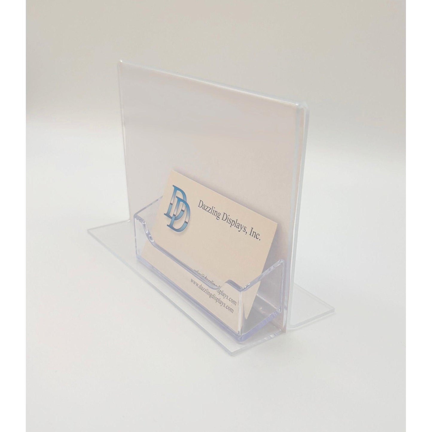 Bottom Load 6 x 4 Sign Holder with Business Card Holder