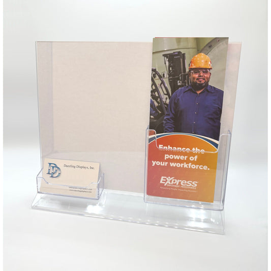 Top Load 11 x 8.5 Sign Holder with Brochure and Business Card Holder