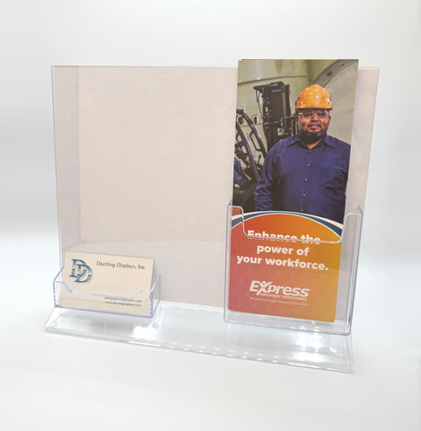 Top Load 11 x 8.5 Sign Holder with Brochure and Business Card Holder