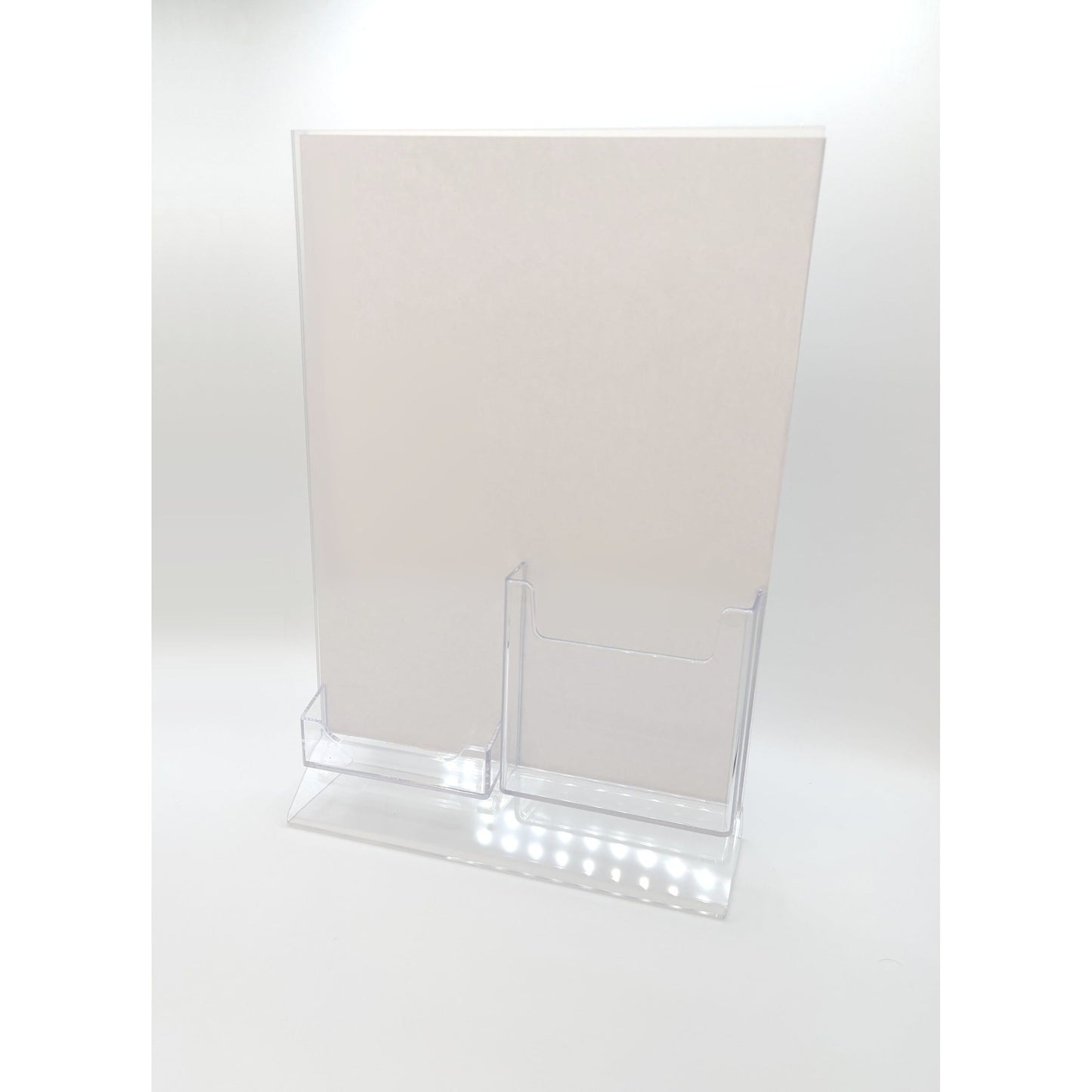 Top Load 8.5 x 11 Sign Holder with Brochure and Business Card Holder