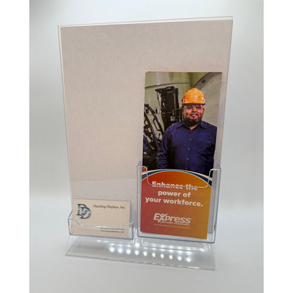 Top Load 8.5 x 11 Sign Holder with Brochure and Business Card Holder