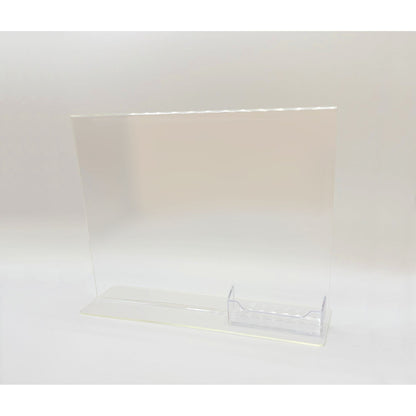 Bottom Load 11 x 8.5 Sign Holder with Business Card Holder