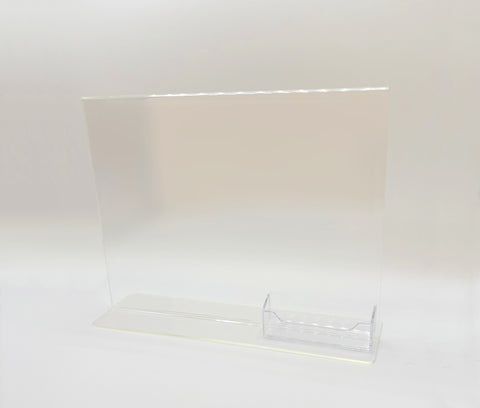 Bottom Load 11 x 8.5 Sign Holder with Business Card Holder