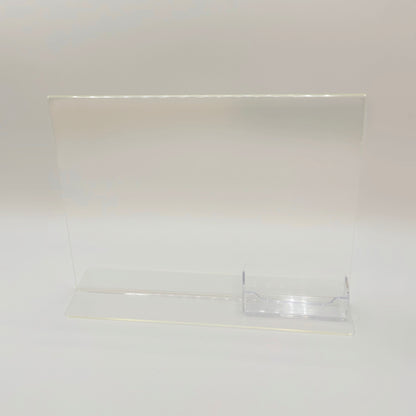 Bottom Load 11 x 8.5 Sign Holder with Business Card Holder
