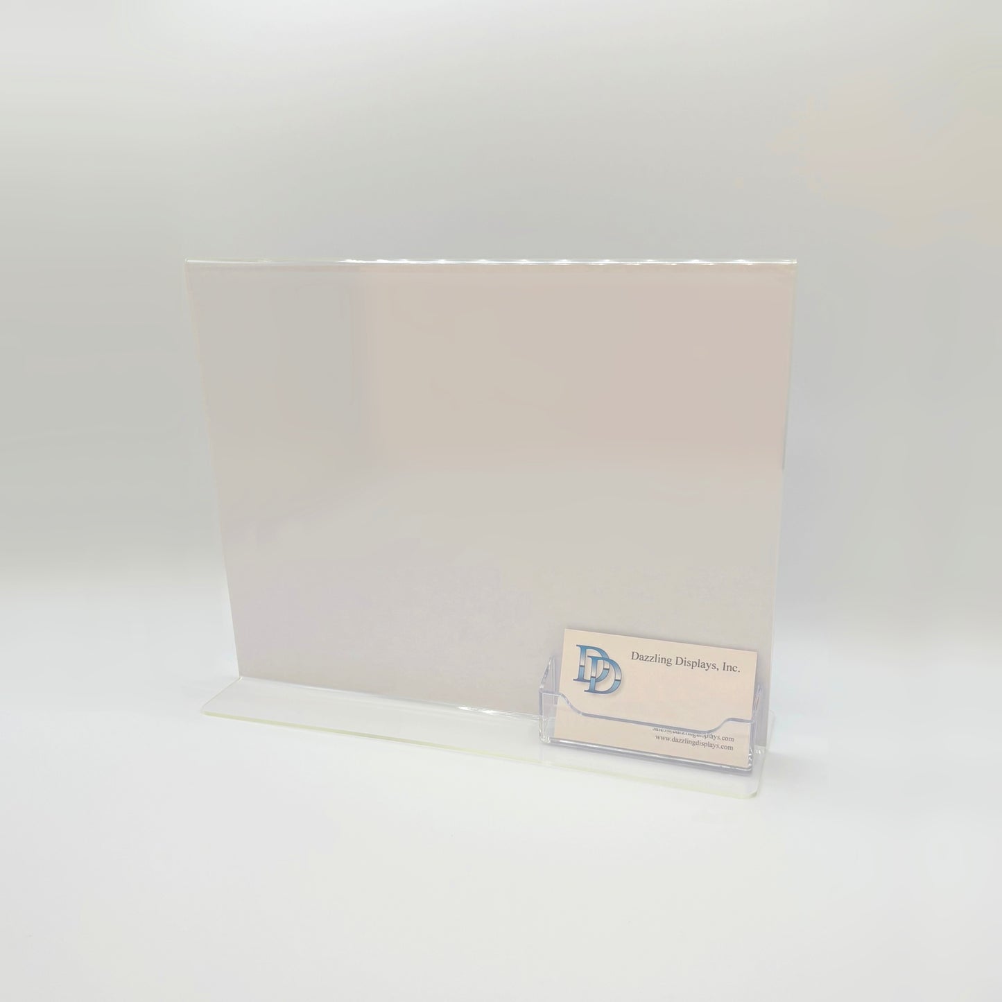 Bottom Load 11 x 8.5 Sign Holder with Business Card Holder