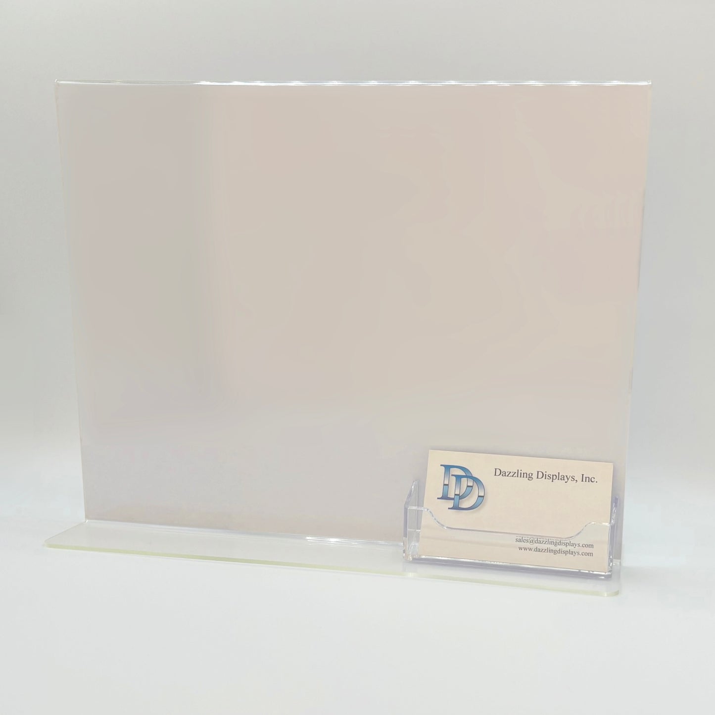 Bottom Load 11 x 8.5 Sign Holder with Business Card Holder