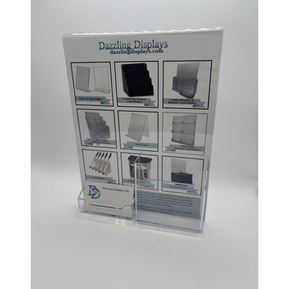 Bottom Load 8.5 x 11 Sign Holder with Brochure and Business Card Holder
