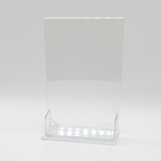 Bottom Load 4 x 6 Sign Holder with Business Card Holder