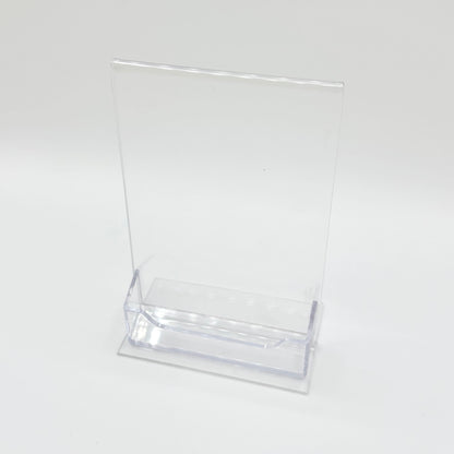 Bottom Load 4 x 6 Sign Holder with Business Card Holder