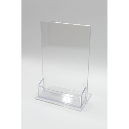 Bottom Load 4 x 6 Sign Holder with Business Card Holder