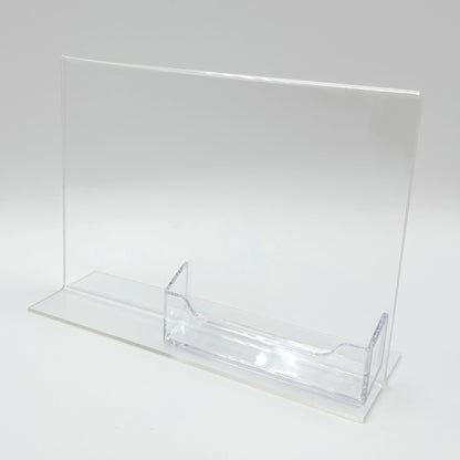 Bottom Load 7 x 5 Sign Holder with Business Card Holder