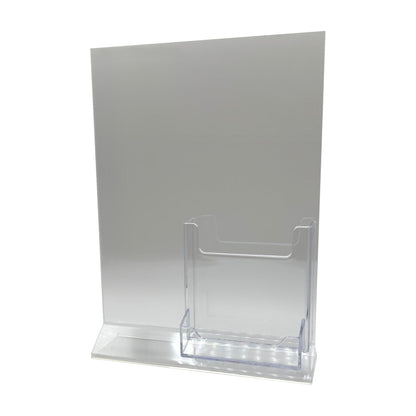 Top Load 8 x 10 Sign Holder with Brochure and Business Card Holder