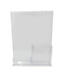 Bottom Load 8.5 x 11 Sign Holder with Brochure and Business Card Holder