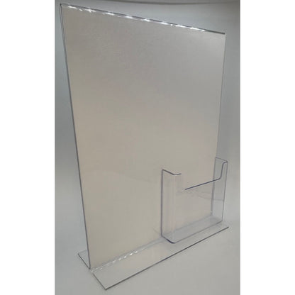 Bottom Load 8.5 x 11 Sign Holder with Brochure Holder