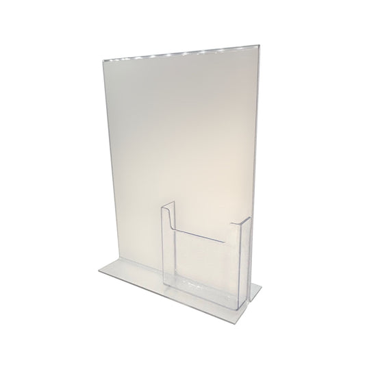 Bottom Load 8.5 x 11 Sign Holder with Brochure Holder