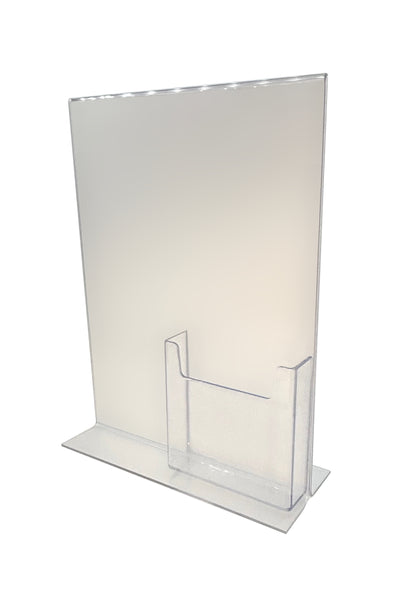 Bottom Load 8.5 x 11 Sign Holder with Brochure Holder